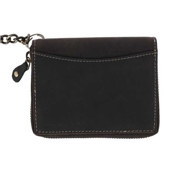 CTM Men's Bifold Zip Around Chain Wallet with Interior Zip - Picture 3 of 5